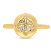 0.07ct 14k Yellow Gold Diamond Pave Ring